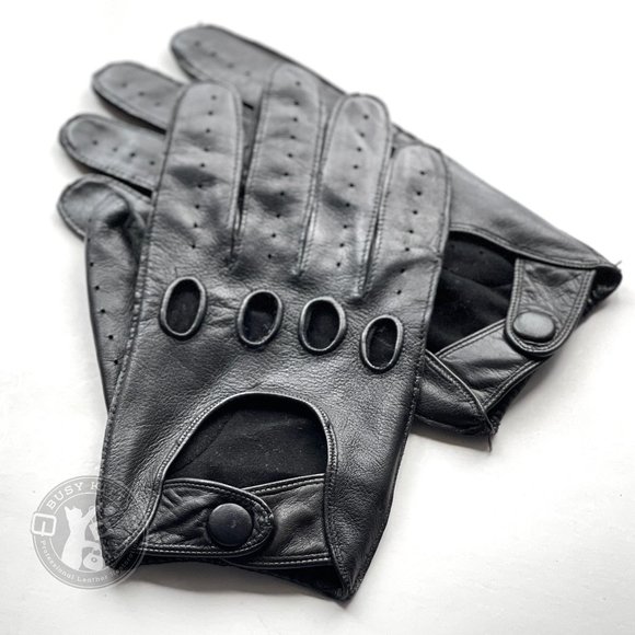 NWOT Vintage Coach Black Leather Men's Driving Gloves Medium - Style No. 2020 - Picture 1 of 8
